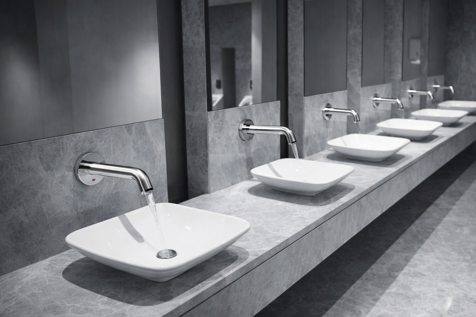 Commercial touchless faucet chrome finish
